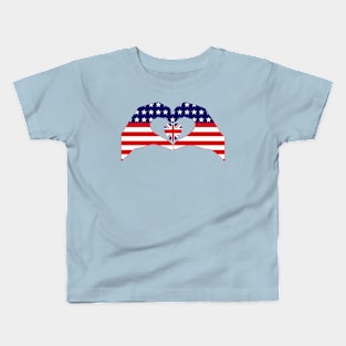 We Heart USA & UK Patriot Flag Series Kids T-Shirt